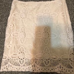 Crochet cream skirt Forever 21